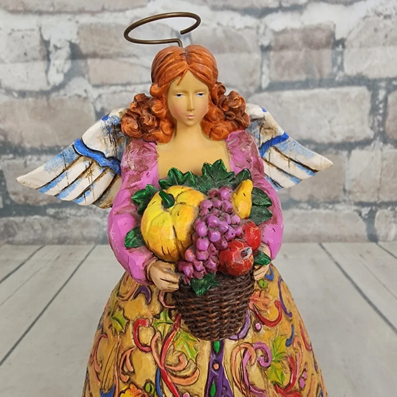 Jim Shore 2004 Retired Heartwood Creek Bountiful Angel 9.5" H B117675 Colorful - Picture 3 of 15